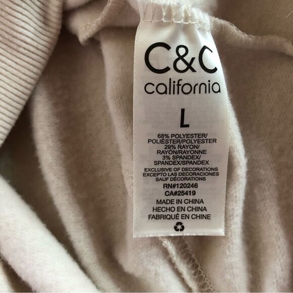 C&C California “My Favorite Color Is Fall” Sweatshirt Beige Size Large - Picture 5 of 8